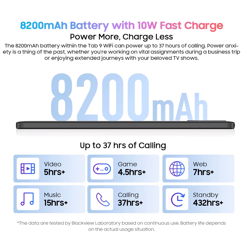 BLACKVIEW tablet Tab 9 WiFi, 11", 6/256GB, Android 14, 8200mAh, γκρι - Image 17