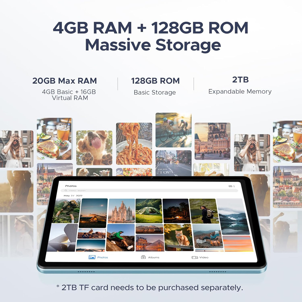 DOOGEE tablet Tab A9 Pro με πληκτρολόγιο/ποντίκι/στυλό αφής/θήκη, 10.1", 4/128GB, Android 15, 6580mAh, μπλε - Image 9
