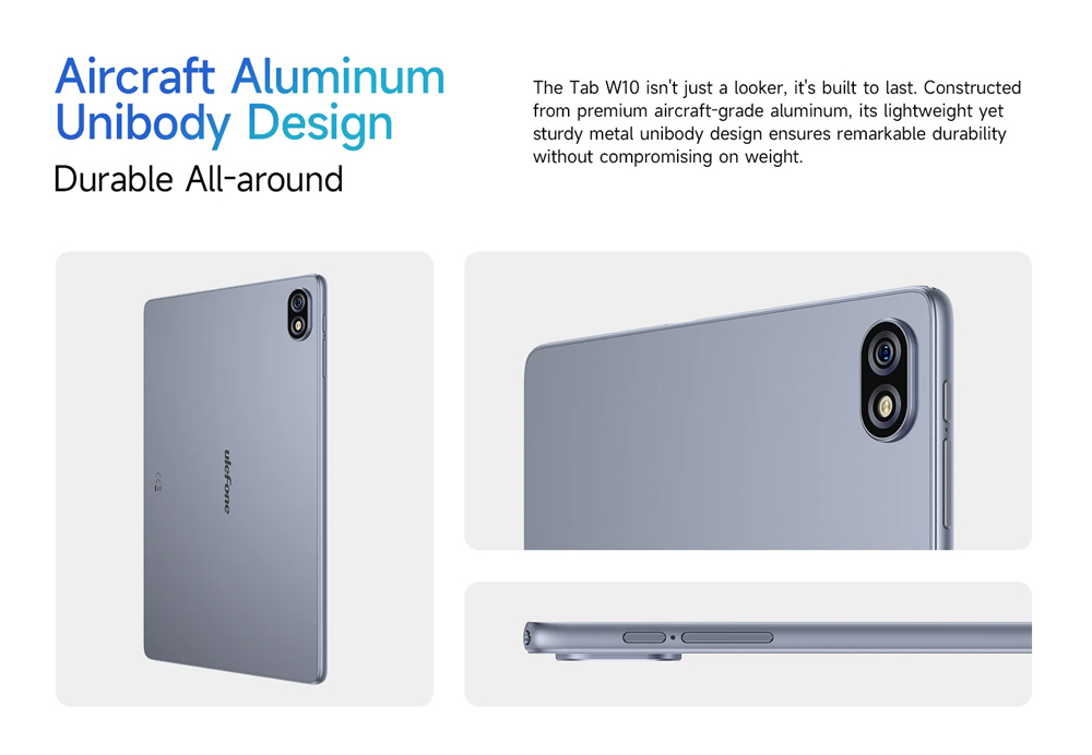 ULEFONE tablet Tab W10, 10.1" HD+, 4/128GB, 6600mAh, Android 14, γκρι - Image 12