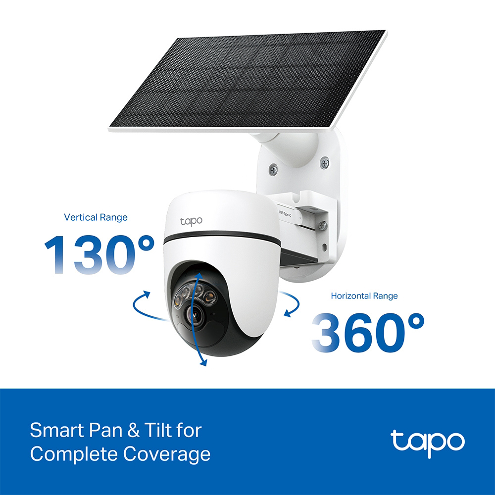 TP-LINK smart ηλιακή κάμερα Tapo C610 KIT, 2K/3MP, WiFi, PTZ, SD, IP65, EU/1.0 - Image 10