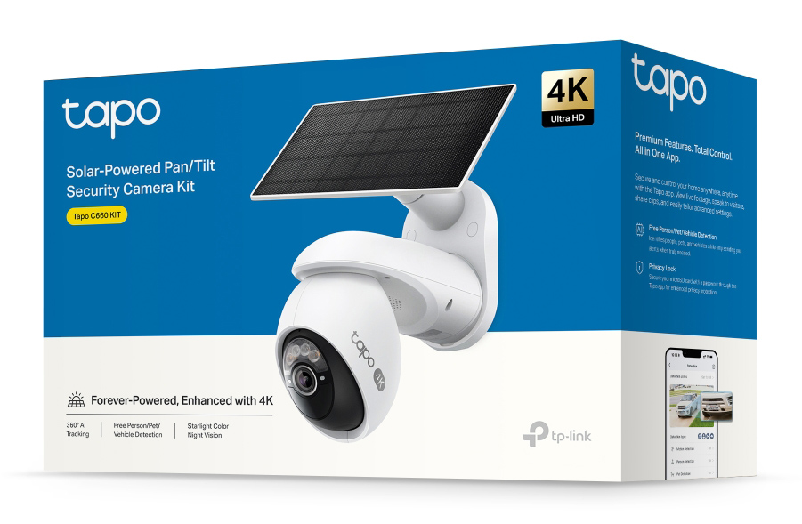 TP-LINK smart ηλιακή κάμερα Tapo C660 KIT, 4K/8MP, WiFi, PTZ, SD, IP65, EU/1.0 - Image 5