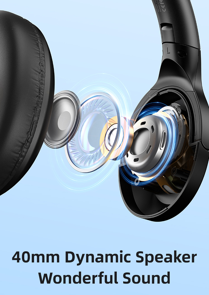 USAMS headphones YH21, ασύρματα & ενσύρματα, Φ40mm, 500mAh, μαύρα - Image 4