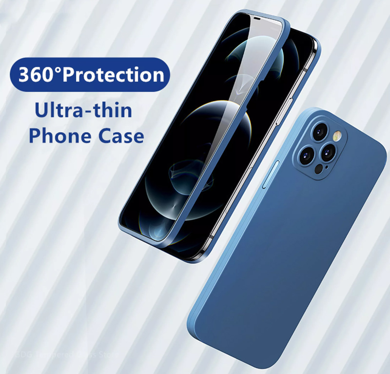 POWERTECH θήκη & tempered glass 2.5D TGC-0006, iPhone 12 Pro Max, μπλε - Image 2