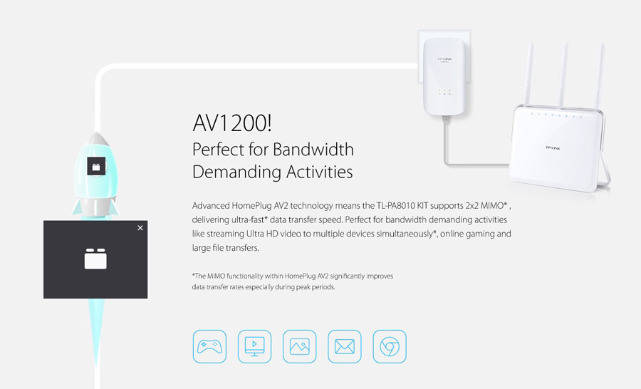 TP-LINK Powerline Starter Kit TL-PA8010, AV1200 Gigabit, Ver. 1.0 - Image 2