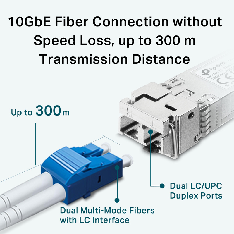 TP-LINK 10GBase-SR SFP+ LC Transceiver TL-SM5110-SR, έως 300m, Ver. 1.0 - Image 2