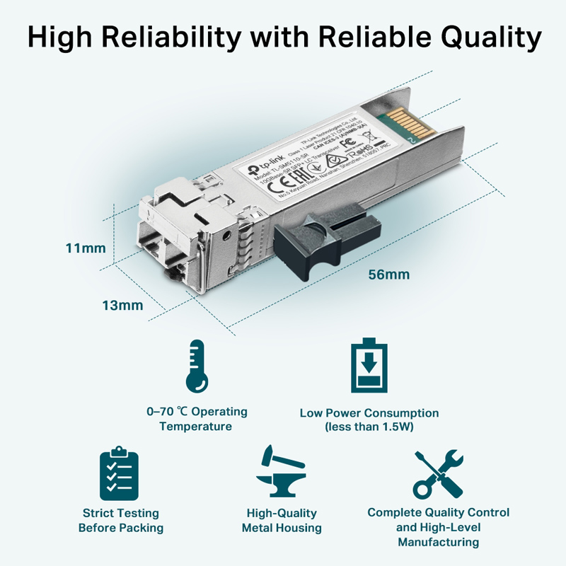 TP-LINK 10GBase-SR SFP+ LC Transceiver TL-SM5110-SR, έως 300m, Ver. 1.0 - Image 4