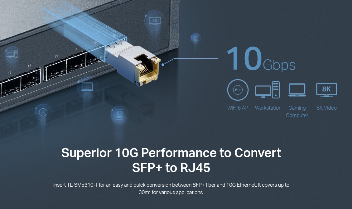 TP-LINK 10G BASE-T RJ45 SFP+ Module TL-SM5310-T, έως 30m, Ver. 1.0 - Image 4