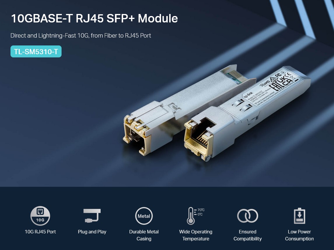 TP-LINK 10G BASE-T RJ45 SFP+ Module TL-SM5310-T, έως 30m, Ver. 1.0 - Image 2