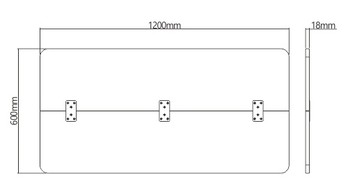 BRATECK επιφάνεια γραφείου TP12060R-2P, 120x60x1.8cm, μπεζ ξύλινη - Image 5