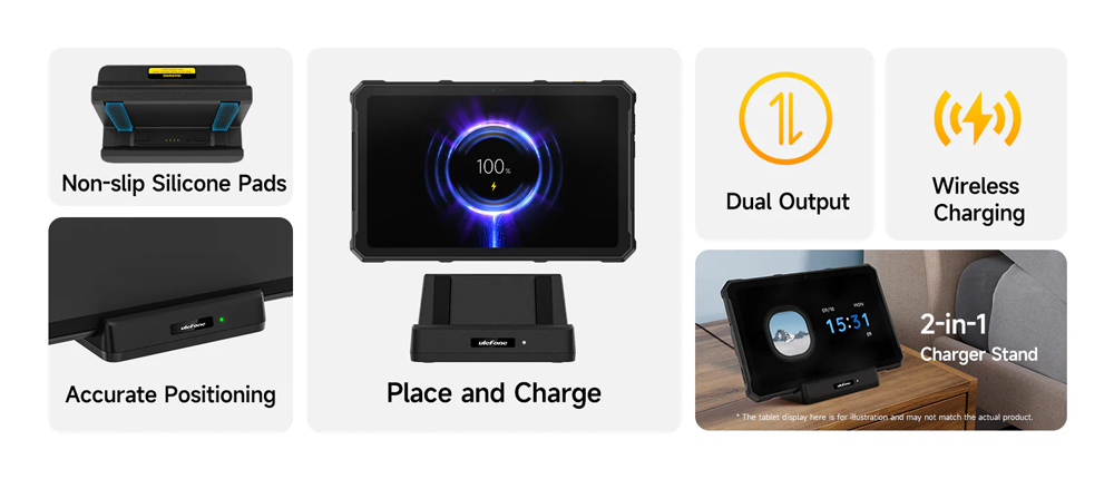 ULEFONE βάση φόρτισης UAS21 για tablet Armor Pad 4 series, 10W, μαύρη - Image 3