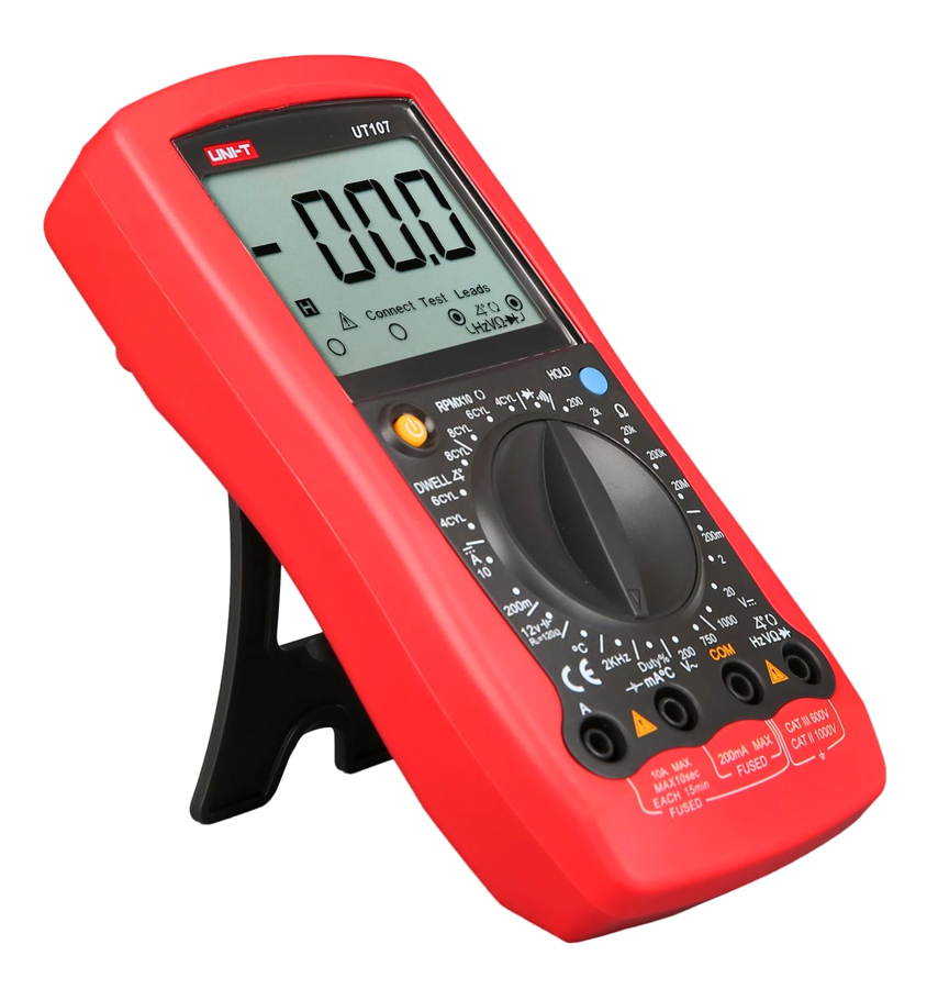 UNI-T ψηφιακό πολύμετρο αυτοκινήτων UT107, RPM/Dwell, test μπαταρίας - Image 2