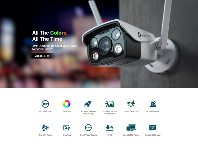 TP-LINK IP κάμερα VIGI C340-W, 4mm, 4MP, Wi-Fi, SD, IP66, Ver. 1.0 - Image 2