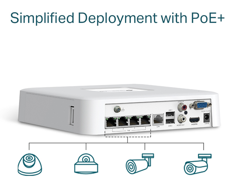 TP-LINK NVR καταγραφικό VIGI NVR1104H-4P, 8MP, 4 κανάλια PoE+, Ver. 1.0 - Image 4