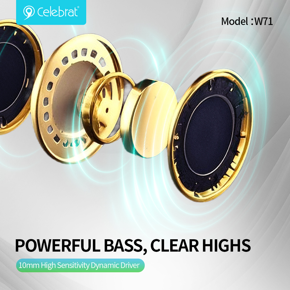 CELEBRAT earphones με θήκη φόρτισης W71, True Wireless, 10mm, 30/200mAh, μαύρα - Image 2