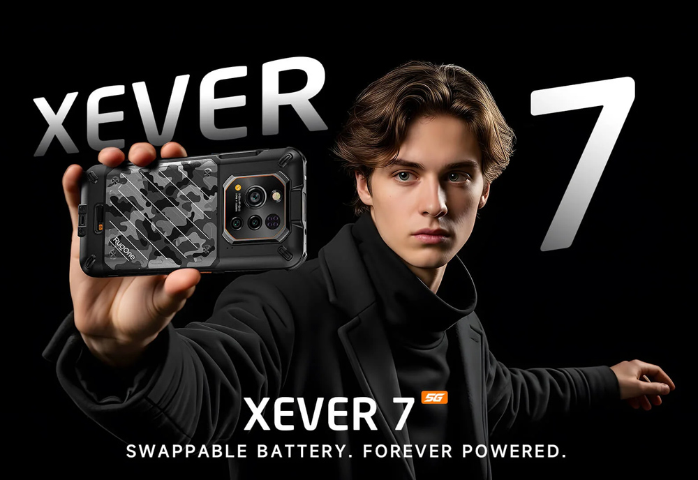 RUGONE smartphone Xever 7, 6.67", 12/512GB, 5G, 5550mAh, IP68/IP69K/MIL-STD-810H, μαύρο - Image 2