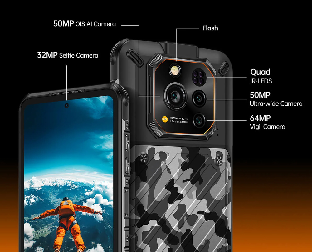 RUGONE smartphone Xever 7, 6.67", 12/512GB, 5G, 5550mAh, IP68/IP69K/MIL-STD-810H, μαύρο - Image 20