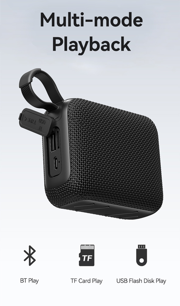 USAMS φορητό ηχείο YX015, 5W, Bluetooth, 1200mAh, μαύρο - Image 6