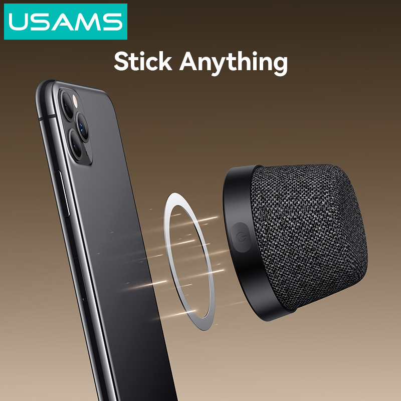 USAMS μίνι φορητό ηχείο YX016, μαγνητικό, 3W, Bluetooth, 700mAh, μαύρο - Image 3
