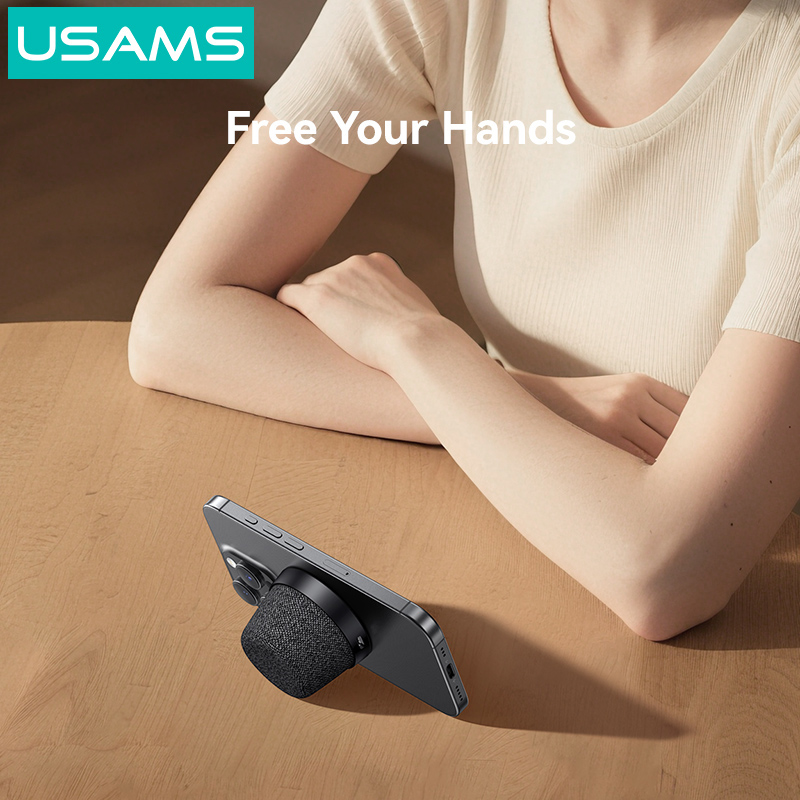 USAMS μίνι φορητό ηχείο YX016, μαγνητικό, 3W, Bluetooth, 700mAh, μαύρο - Image 4