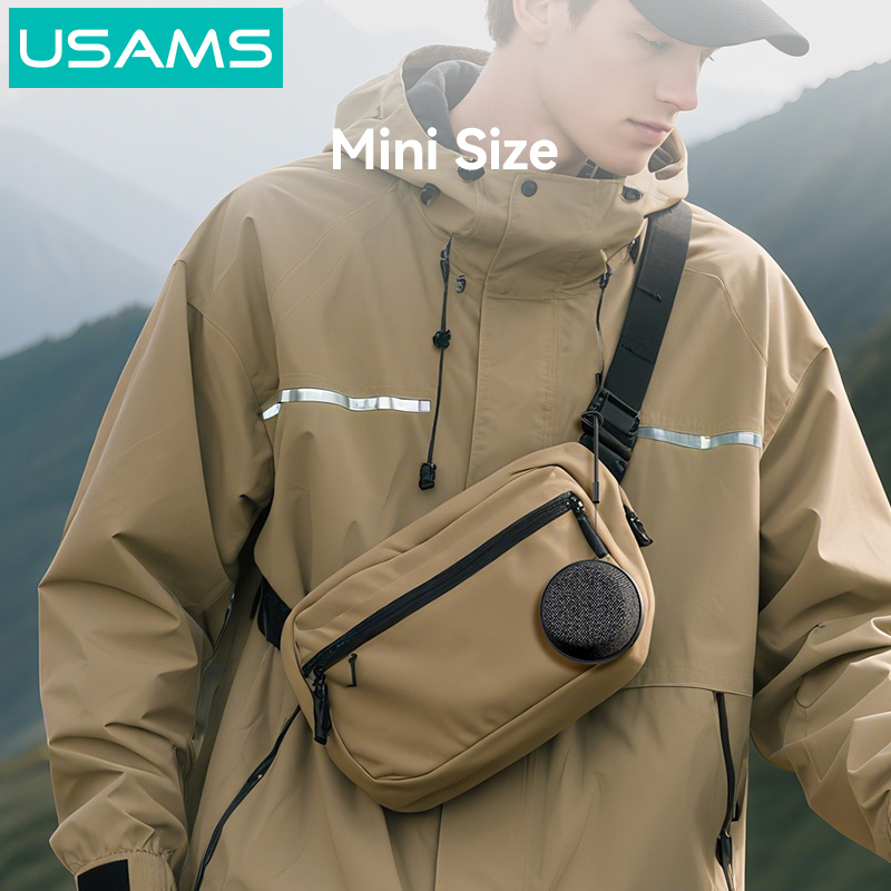 USAMS μίνι φορητό ηχείο YX016, μαγνητικό, 3W, Bluetooth, 700mAh, μαύρο - Image 6