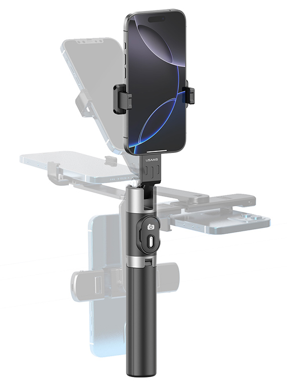 USAMS selfie stick ZB324 με τρίποδο, έως 110cm, Bluetooth, μαύρο - Image 3