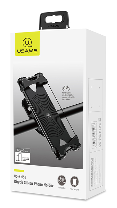 USAMS βάση ποδηλάτου για smartphone US-ZJ053, λαστιχένια, μαύρη - Image 2
