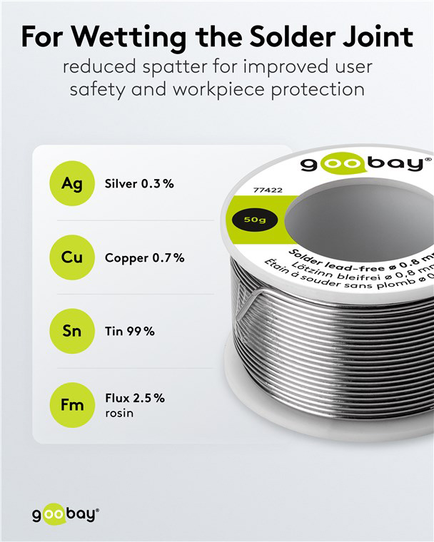 GOOBAY σύρμα συγκόλλησης 77422, Φ0.8mm, lead free, 50g - Image 4
