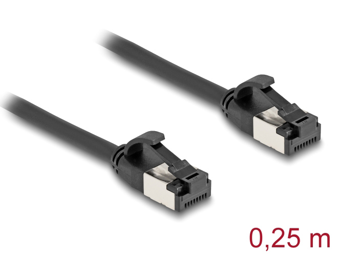 DELOCK καλώδιο δικτύου 80181, CAT 8.1 U/FTP, 40Gbps, εύκαμπτο, 0.25m, μαύρο - Image 2