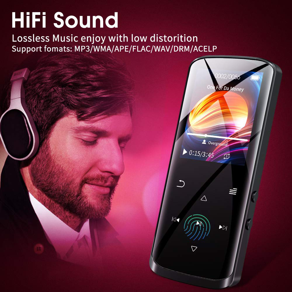 RUIZU MP3 player D50 με οθόνη 1.8", 16GB, Bluetooth, ελληνικό μενού, μαύρο - Image 2