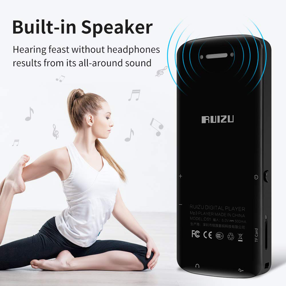 RUIZU MP3 player D50 με οθόνη 1.8", 16GB, Bluetooth, ελληνικό μενού, μαύρο - Image 4