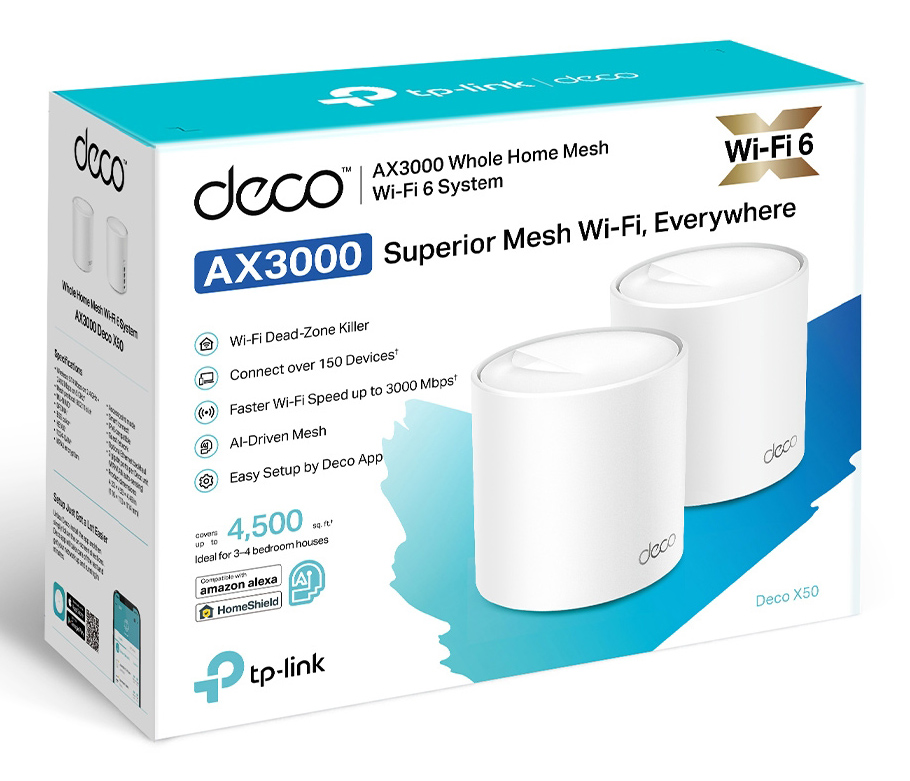 TP-LINK Home Mesh WiFi 6 System Deco X50, 3000Mbps AX3000, V1.0, 2τμχ - Image 8