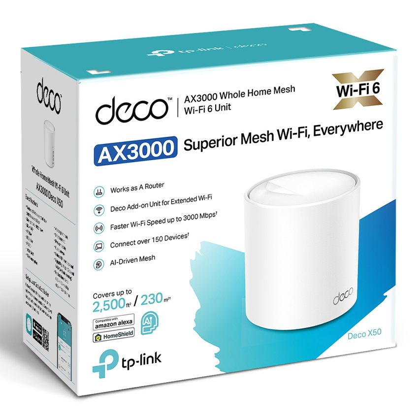 TP-LINK Home Mesh WiFi 6 System Deco X50, 3000Mbps AX3000, V1.0 - Image 8