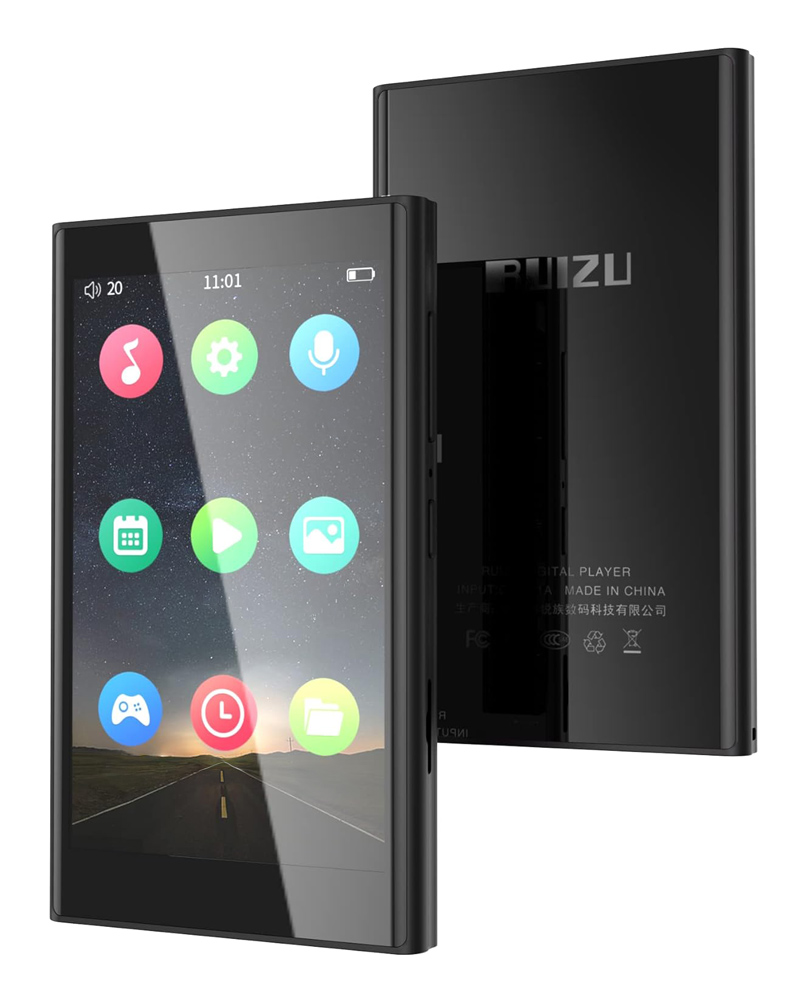 RUIZU MP3 player H10 με οθόνη αφής 3.8", 16GB, Bluetooth, μαύρο