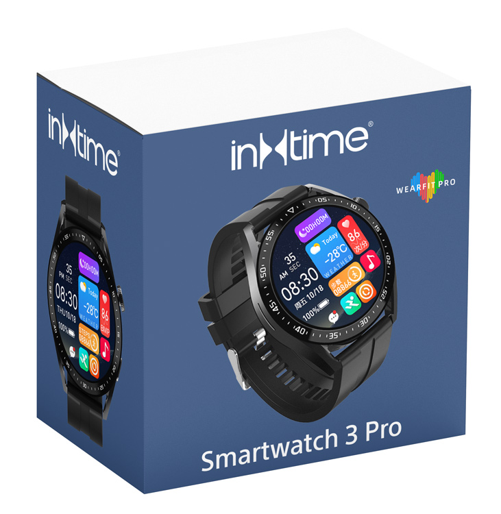 INTIME smartwatch 3 Pro, 1.28", IP67, heart rate, ηχείο & mic, μαύρο - Image 5