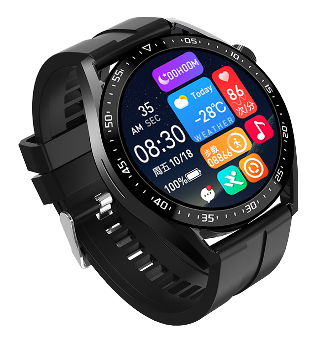 INTIME smartwatch 3 Pro, 1.28", IP67, heart rate, ηχείο & mic, μαύρο