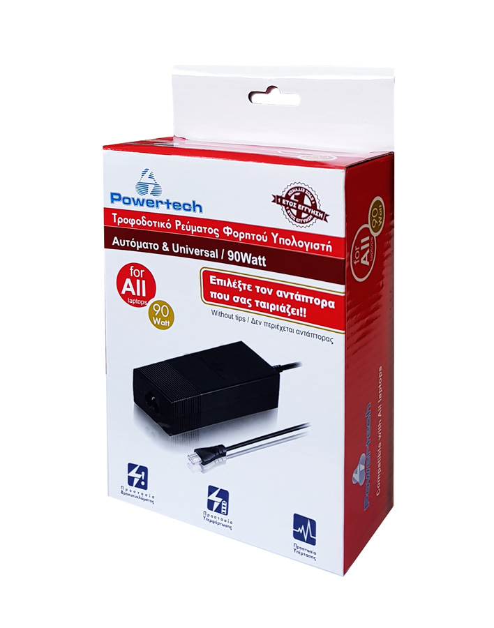 POWERTECH αυτόματο τροφοδοτικό laptop PT-31, 90watt, χωρίς βύσματα - Image 2