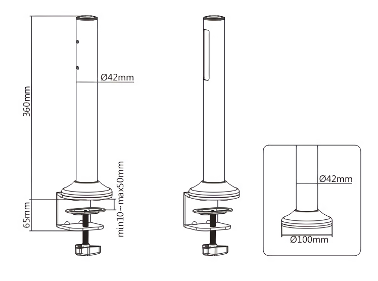 BRATECK 2x βάσεις στήριξης πάνελ SW02-3, SW series, για γραφείο - Image 6