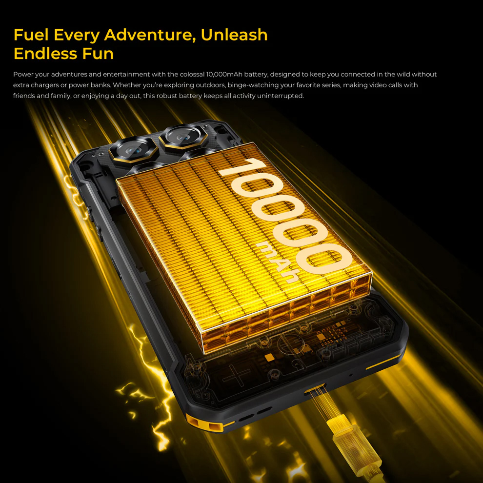 OUKITEL smartphone WP60, 7.2", 8/256GB, 5G, 10000mAh, IP68/IP69K/MIL-STD-810H, μαύρο - Image 8