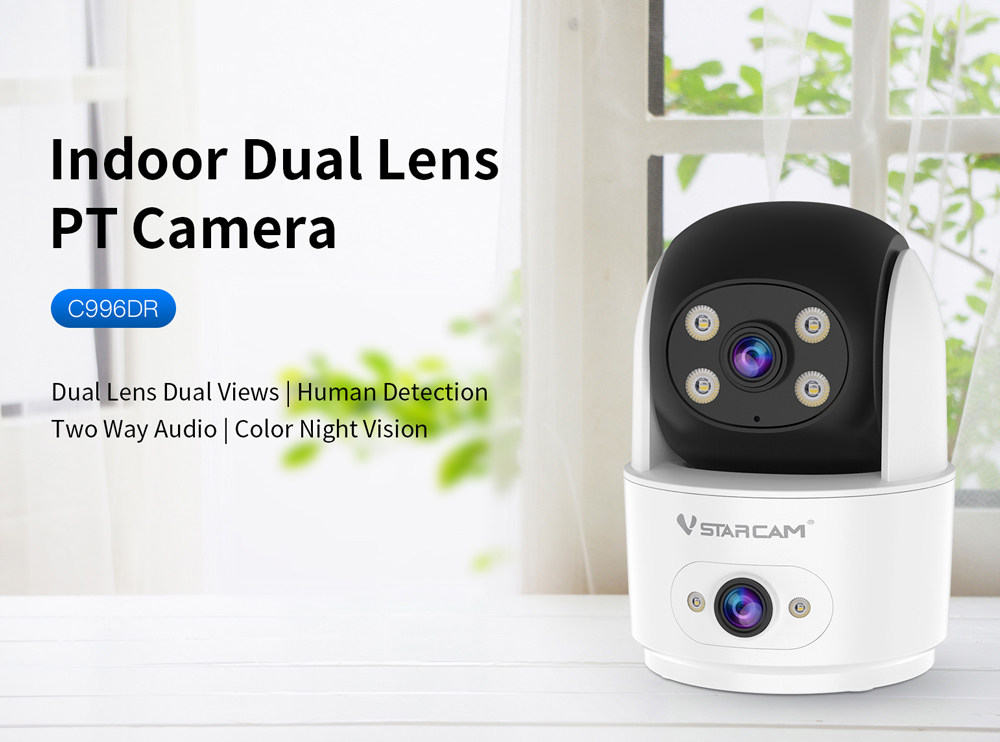 VSTARCAM smart κάμερα C996DR, 2MP, dual lens, WiFi, PTZ, SD - Image 2