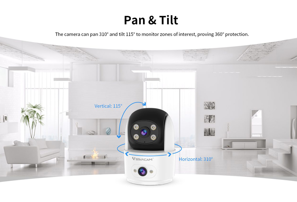 VSTARCAM smart κάμερα C996DR, 2MP, dual lens, WiFi, PTZ, SD - Image 6