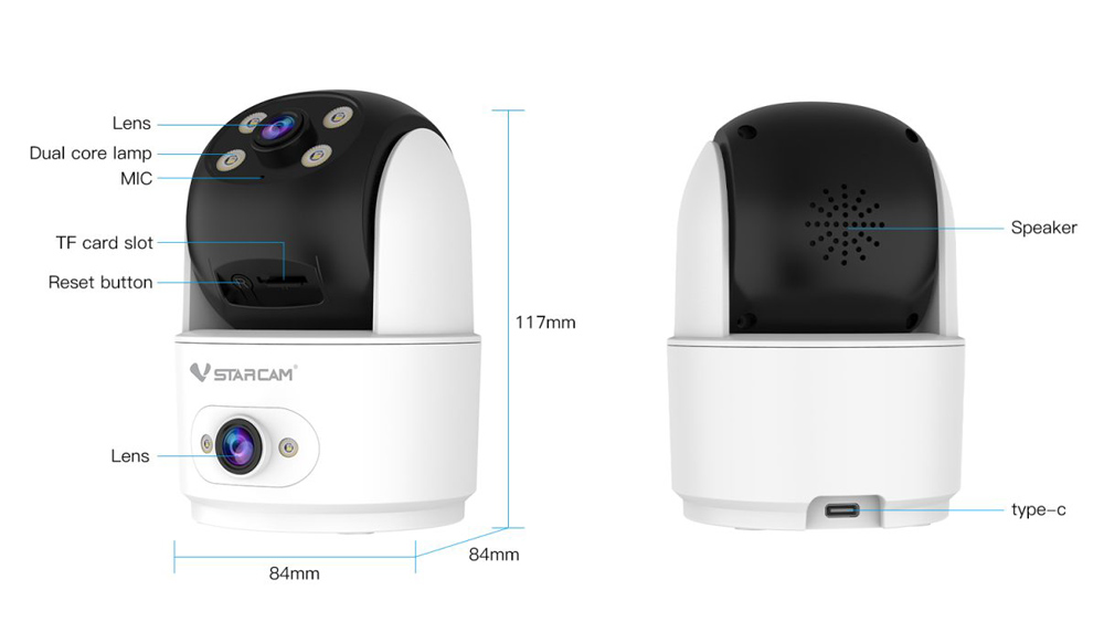 VSTARCAM smart κάμερα C996DR, 2MP, dual lens, WiFi, PTZ, SD - Image 11