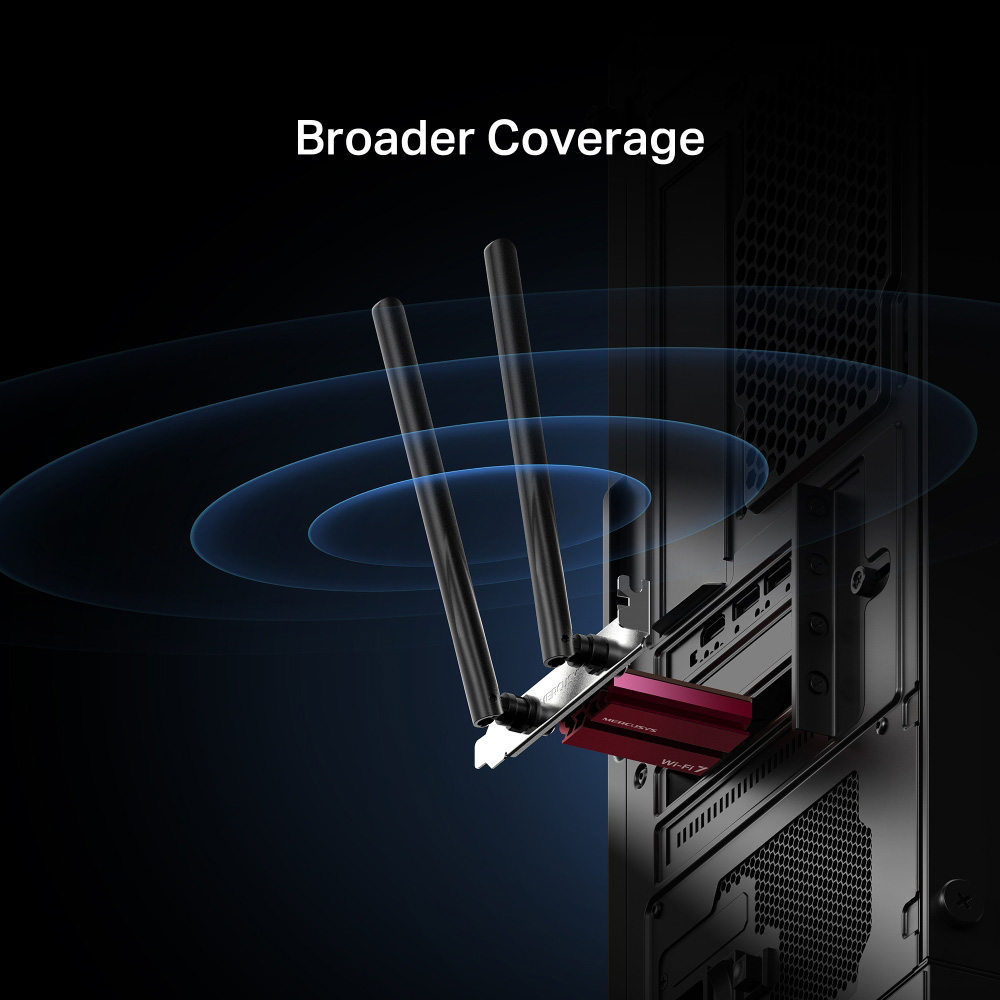 MERCUSYS κάρτα δικτύου WiFi 7 & Bluetooth MA37BE, 6500Mbps BE6500, PCIe, V1.0 - Image 6