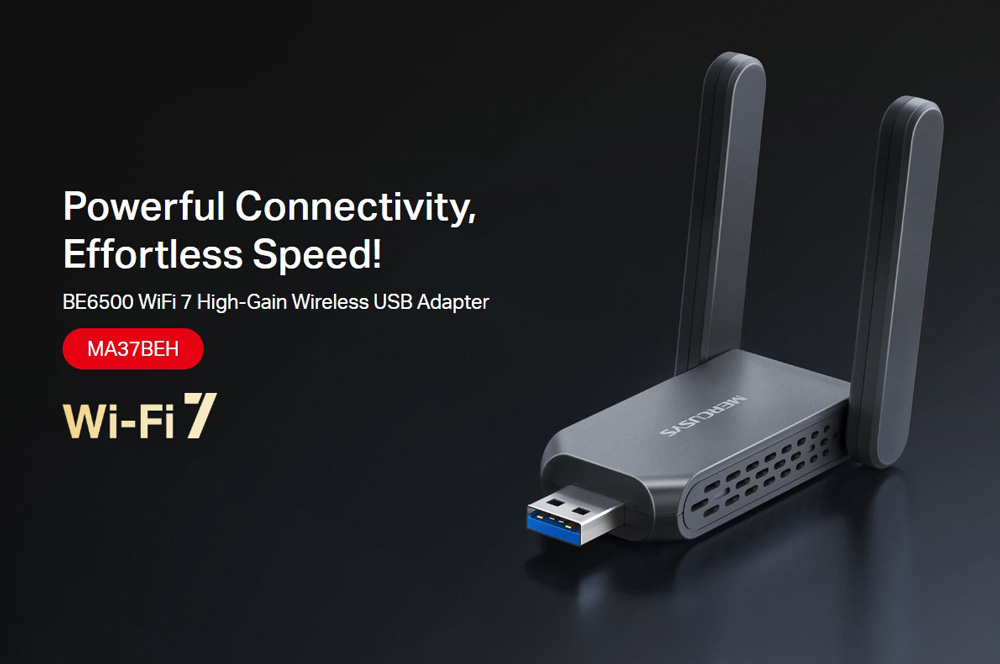 MERCUSYS ασύρματος USB αντάπτορας δικτύου MA37BEH, BE6500, Tri-Band, V1.0 - Image 2