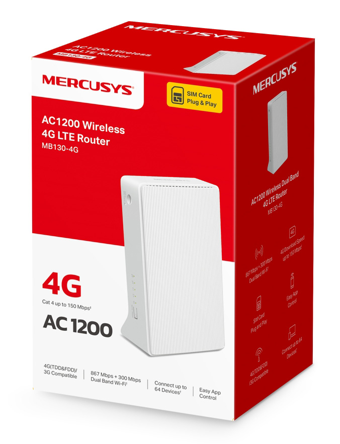 MERCUSYS router MB130-4G, 4G, 1200Mbps AC1200, V1.0 - Image 8