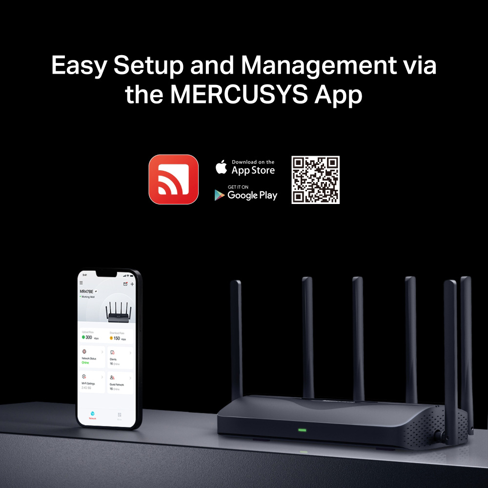 MERCUSYS router MR47BE, WiFi 7, 9.3Gbps BE9300, Tri-Band, V2.0 - Image 6