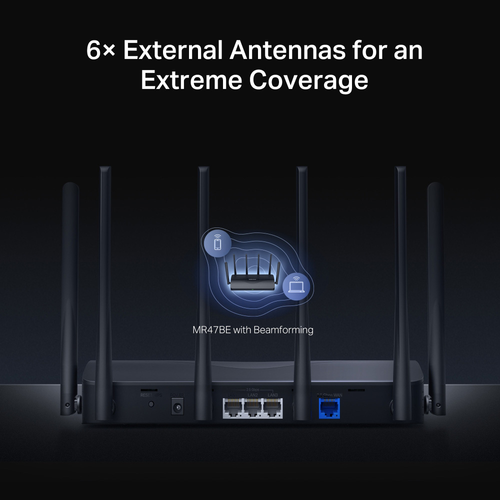 MERCUSYS router MR47BE, WiFi 7, 9.3Gbps BE9300, Tri-Band, V2.0 - Image 7