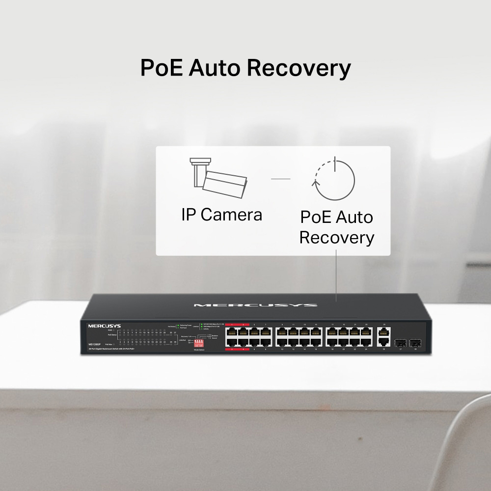 MERCUSYS rackmount switch MS128GP, 28x Gigabit θύρες, PoE+, V1.0 - Image 9