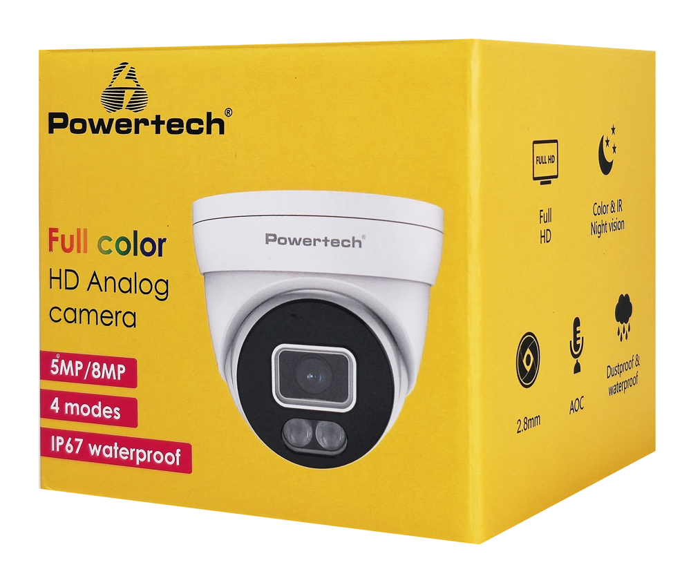 POWERTECH υβριδική κάμερα CCTV PT-1584 με μικρόφωνο & Full Color λειτουργία, 5MP, 2.8mm, IP67 - Image 4