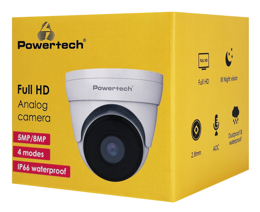 POWERTECH υβριδική κάμερα CCTV PT-1587 με μικρόφωνο & υπέρυθρα, 5MP, 2.8mm, IP66 - Image 4