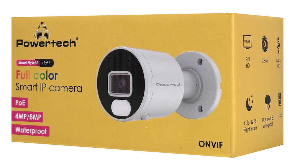 POWERTECH IP κάμερα PT-1594 με μικρόφωνο & Full Color λειτουργία, 8MP, 2.8mm, PoE, IP67 - Image 3